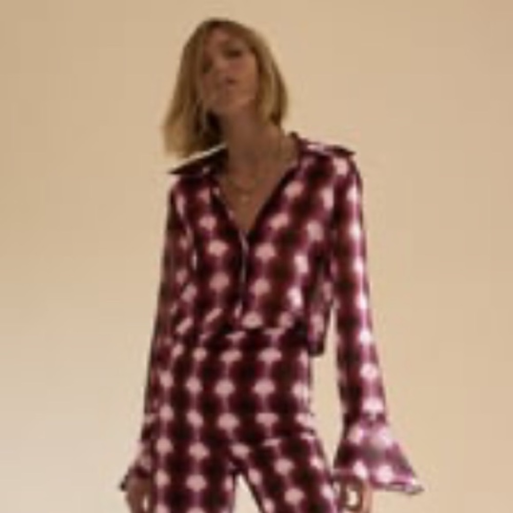 Zara ruffle print blouse S